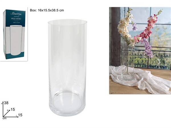 DUE ESSE VASO VETRO CILINDRO 38CM DM.15 