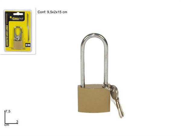 DUE ESSE LUCCHETTO 30MM ARCO LUNGO 