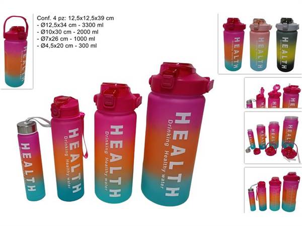 DUE ESSE BORRACCE 4PZ  3 COLORI MATERIALE PLASTICA