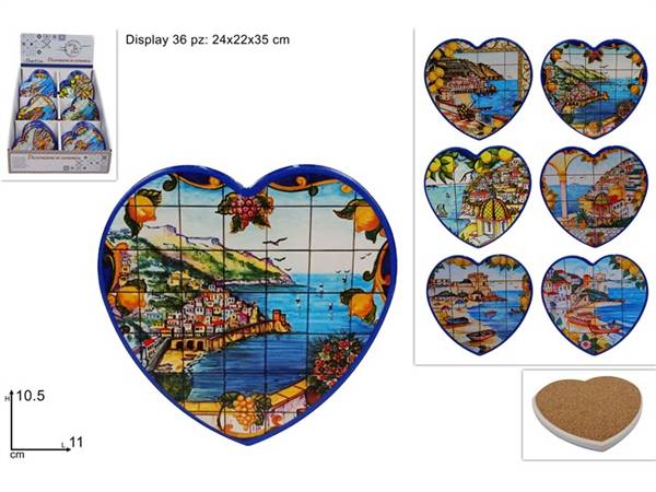DUE ESSE SOUVENIR CUORE 11CM PAESAGGIO