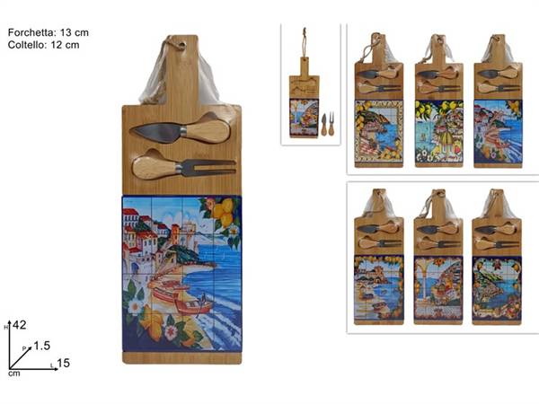 DUE ESSE TAGLIERE C/ACCESSORI PAESAGGIO LEGNO CERAMICA C/ACCESSORI