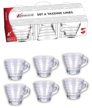 KASAVIVA SET 6 TAZZINE CAFFE' VETRO 90ML 