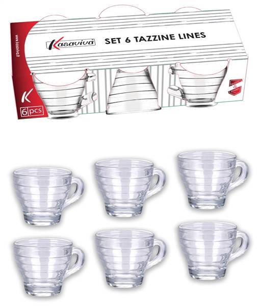 KASAVIVA SET 6 TAZZINE CAFFE' VETRO 90ML 