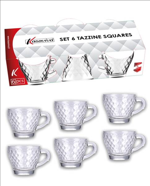 KASAVIVA SET 6 TAZZINE CAFFE' VETRO 90ML 