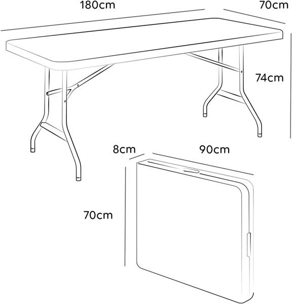 AVILIA TAVOLO RICHIUDIBILE A VALIGIA BIA 180X70X74 CM