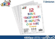 EOL FOGLI CON BUCHI 12PZ TOP QUALITY TRASPARENTI