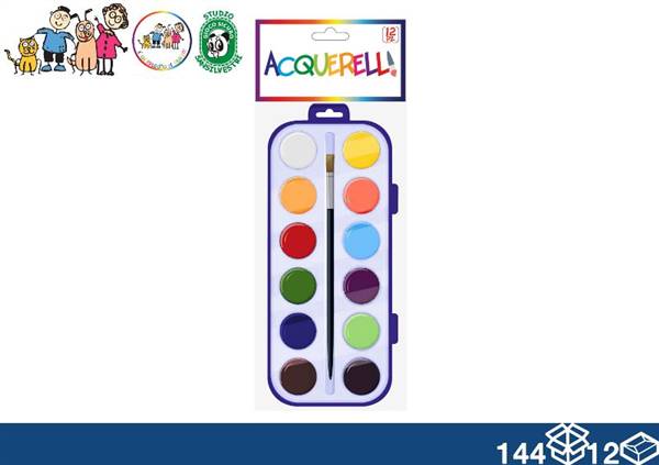 EOL COLORI ACQUERELLO CON PENNELLO 12PZ 