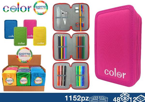 GIOTTO ASTUCCIO 3 ZIP FLUO 