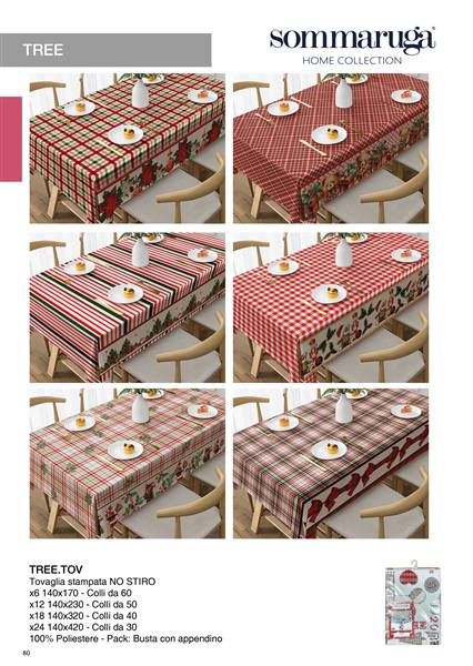 SOMMARUGA TOVAGLIA X18 NO STIRO TREE XMA TREE.TOVX18 140X320