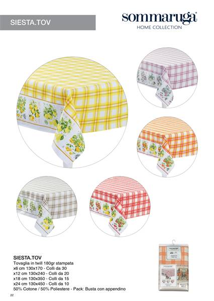 SOMMARUGA TOVAGLIA SIESTA TWILL 130X240 
