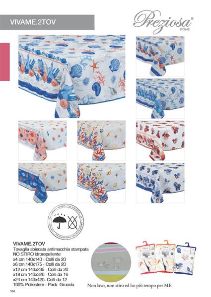 SOMMARUGA TOVAGLIA VIVAME 140X140 VIVAME.2TOVX4 ANTIMACCHIA