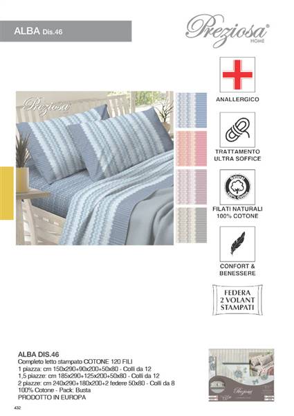 PREZIOSA COMPLETO LETTO ALBA 1P DIS.46 