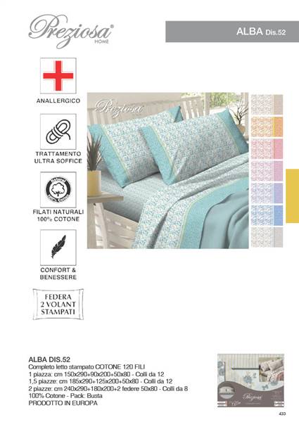PREZIOSA COMPLETO LETTO ALBA 1P DIS.52 