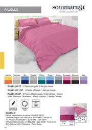 SOMMARUGA COPRIPIUMINO 1,5P RAVELLO PARURE IN COTONE DOUBLE FACE