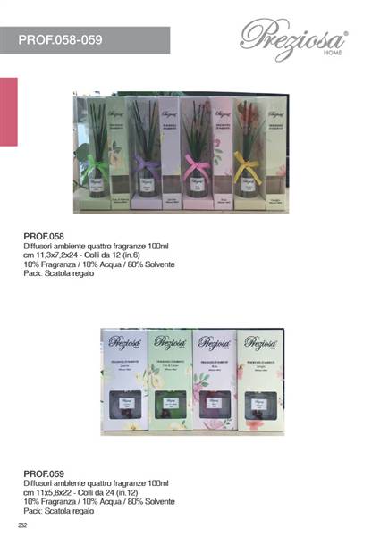PREZIOSA DIFFUSORE AMBIENTE 4FRAGR 100ML PROF.059