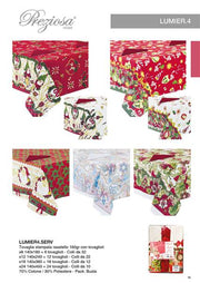 PREZIOSA TOVAGLIA LUMIER4 X12 XMAS LUMIER4.SERVX12 CON 12 TOVAGLIOLI 140X240