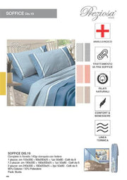 PREZIOSA COMPLETO LETTO FLANELLA 1P D19 155X290 90X200X25 50X80 90%COT SOFFICE.1P.D19