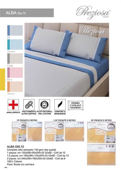 PREZIOSA COMPLETO LETTO ALBA 2P DIS.72 