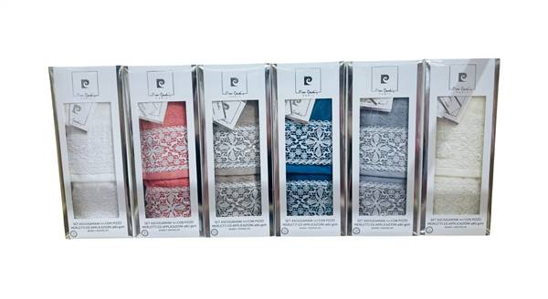PREZIOSA SET ASCIUGAMANO 1+1 CON PIZZO BA.10097D.4