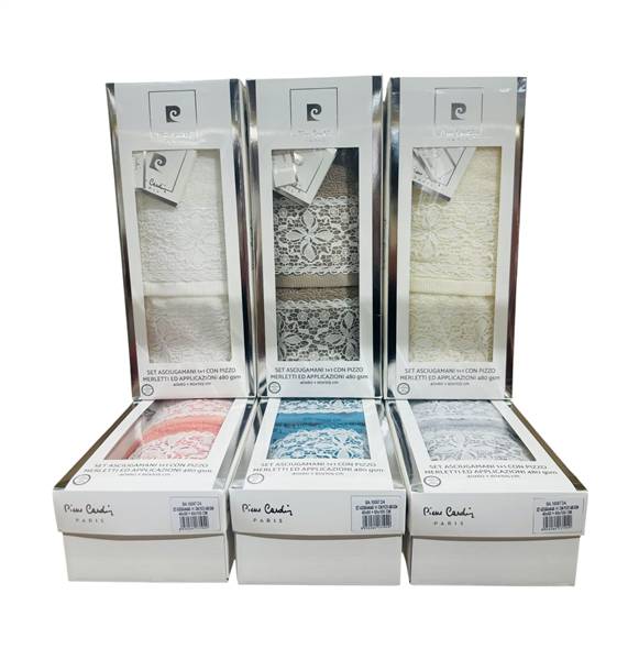 PREZIOSA SET ASCIUGAMANO 1+1 CON PIZZO BA.10097D.4