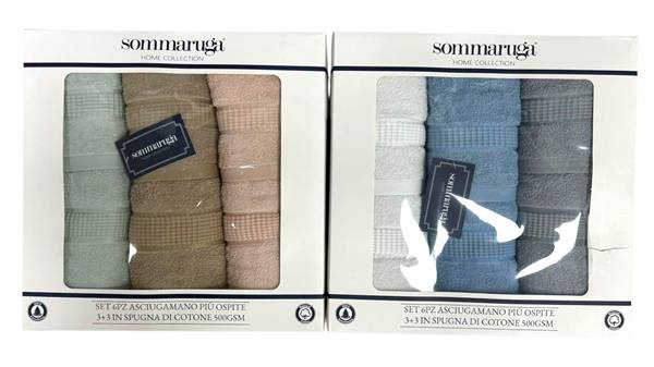 SOMMARUGA ASCIUGAMANI SET 3+3 BA.10061D3 