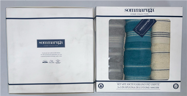 SOMMARUGA SET ASCIUGAMANO+OSPITE 6PZ BA.10061.D4