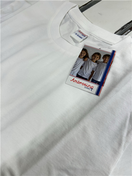 AMBROSINO SHIRT 2PZ RAGAZZO/A BIANCO SHIRT.002.BIANCO IN COTONE