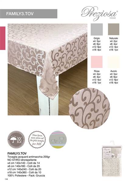 PREZIOSA TOVAGLIA FAMILY3 X6 ANTIMACCHIA FAMILY3.TOVX6