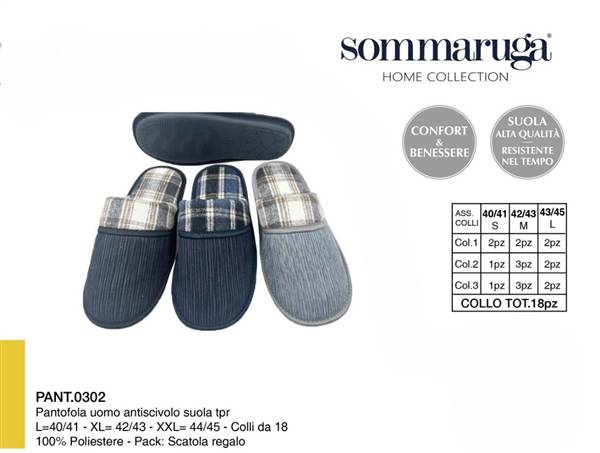SOMMARUGA PANTOFOLA UOMO PANT.0302 LONDON