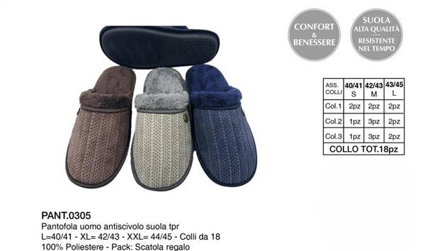 SOMMARUGA PANTOFOLA UOMO PANT.0305 