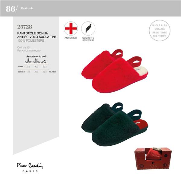 PIERRE CARDIN PANTOFOLE DONNA XMAS 25728 ART.25728