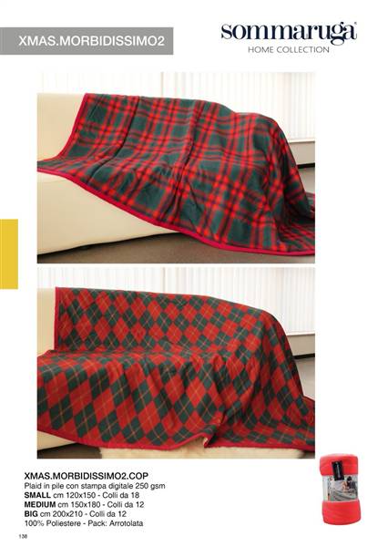 SOMMARUGA PLAID IN PILE SMALL XMAS MORB. XMAS.MORBIDI.2.COP.SMALL IN PILE