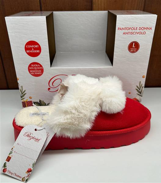 PREZIOSA PANTOFOLE DONNA XMAS PANT.25043 