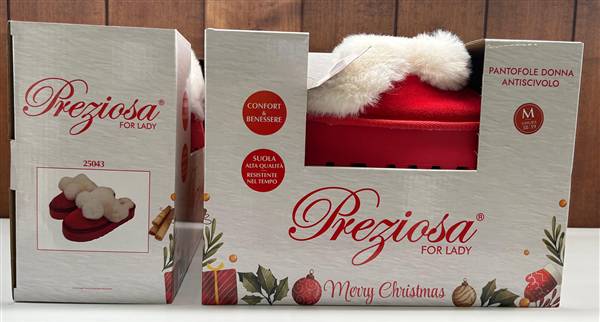PREZIOSA PANTOFOLE DONNA XMAS PANT.25043 