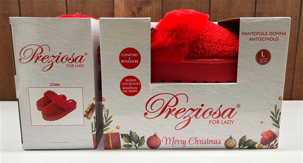 PREZIOSA PANTOFOLE DONNA XMAS PANT.25044 