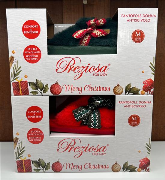 PREZIOSA PANTOFOLE DONNA XMAS PANT.25047 
