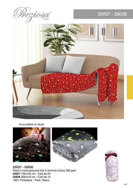 SOMMARUGA PLAID IN CORAL SCOLPITO XMAS ART.25036