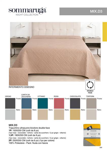 SOMMARUGA TRAPUNTINO 2P DOUBLE FACE MIX.2P.D3 250X250