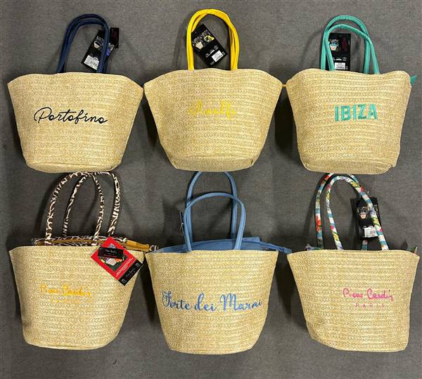 PREZIOSA BORSA MARE PAGLIA STAMPA DIG MR.0039