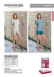 SOMMARUGA PIGIAMA DONNA CORTO PG.276.DMM APERTO CAMICIA IN JERSEY