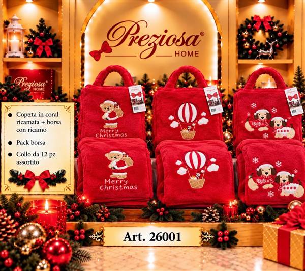 PREZIOSA COPERTA CORAL BORSA XMAS 26001 