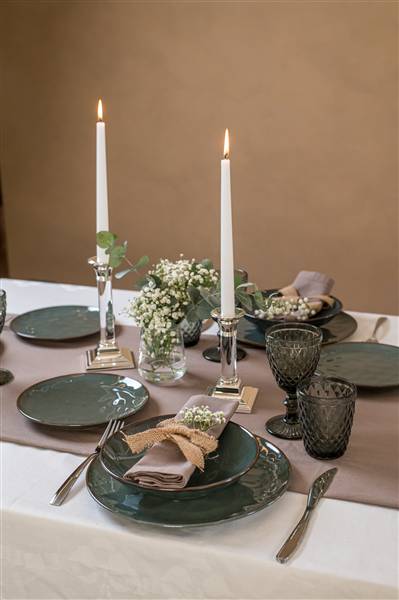 PARTENOPE SET 2 CANDELE STELO 30CM BIANC 