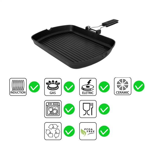 AETERNUM GRILL 34X24CM BLACK PLUS 