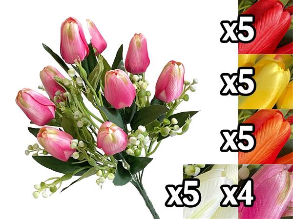 VEA BUSH TULIPANI 9 FIORI 39CM TIG59972 