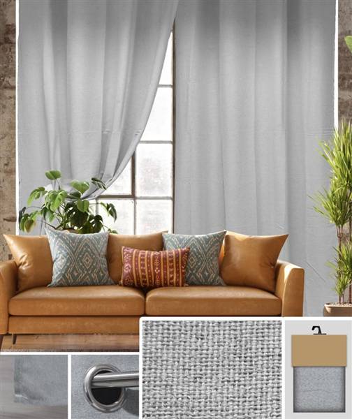 VEA TENDA CATERINE GREY 135X280 62059 1 PANNELLO