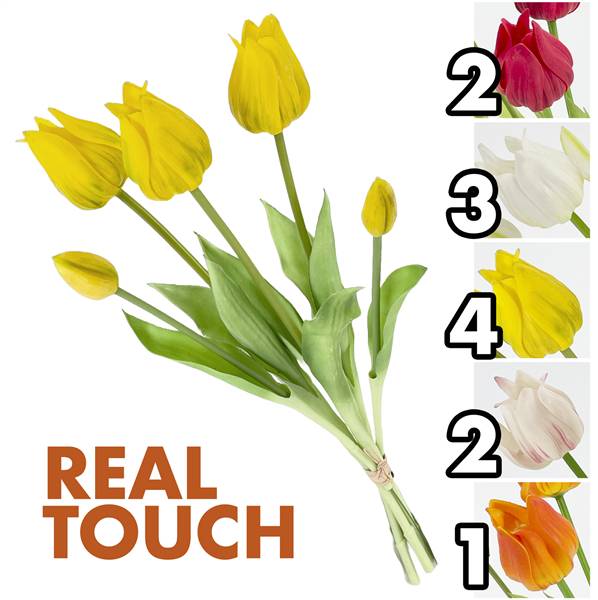 VEA MAZZO TULIPANI 5FIORI 45CM AME62406 5 ASSORTITI