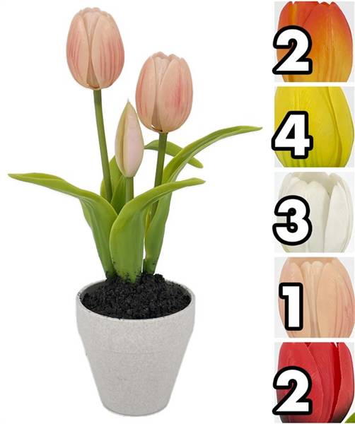 VEA VASETTO 3 TULIPANI REAL TOUCH 62656 26CM