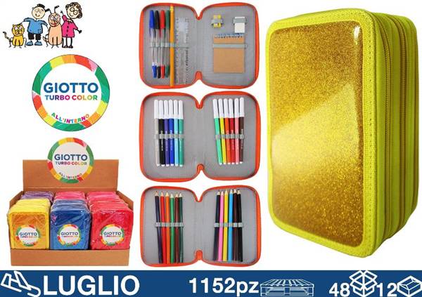 GIOTTO ASTUCCIO 3 ZIP GLITTER 