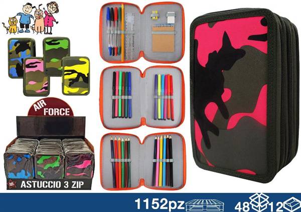 EOL ASTUCCIO 3 ZIP MILITARE COLOR 