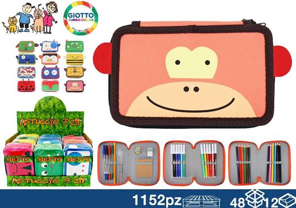 GIOTTO ASTUCCIO 3 ZIP ANIMALS 